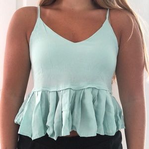 F21 mint v neck top